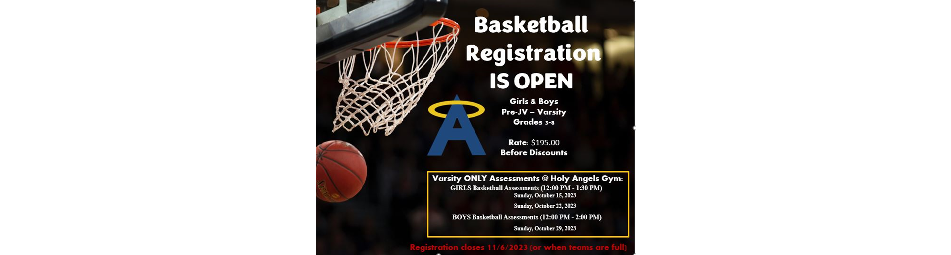 Basketball Registration is OPEN